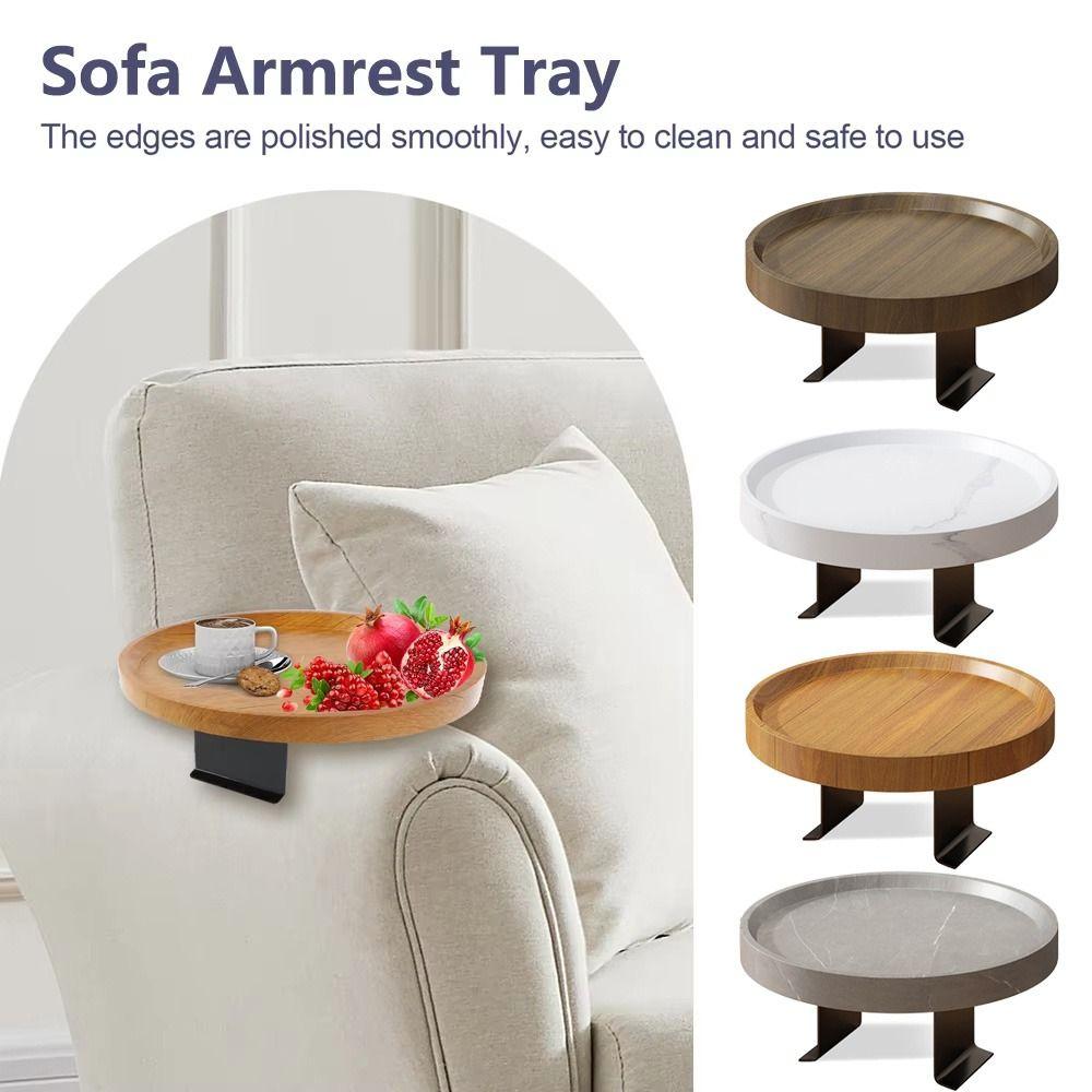 Adjustable Mobile Sofa Armrest Tray Round Sofa Arm Rest Organizer Couch Arm Side Holder Bedroom