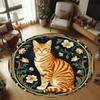 Tappeto Rotondo Vintage con Stampa di Gatti Antiscivolo Morbido Lavabile per Soggiorno Camera da Letto e Decorazione della Casa