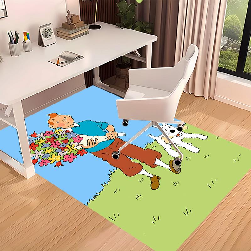 The Adventures of Tintin2 Printed Absorbent Washable Carpet, Non-Slip Bathroom Mats, Kitchen Rugs, Yoga Mat,Living Room Entrance, Camping Picnic Rugs