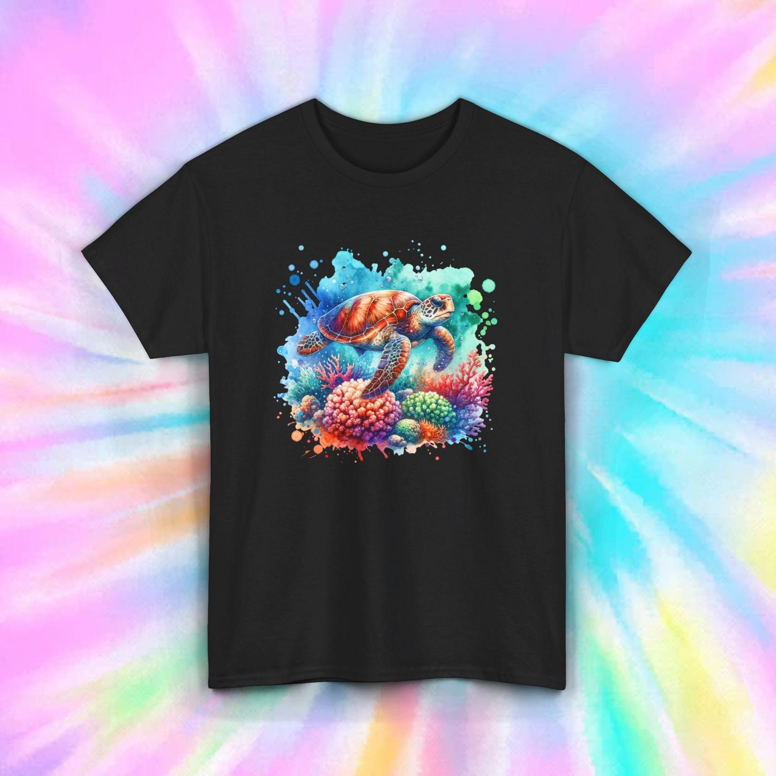 Colorful Sea Turtle Shirt | Vibrant Ocean Life Graphic Tee | Marine Life Lover XXL