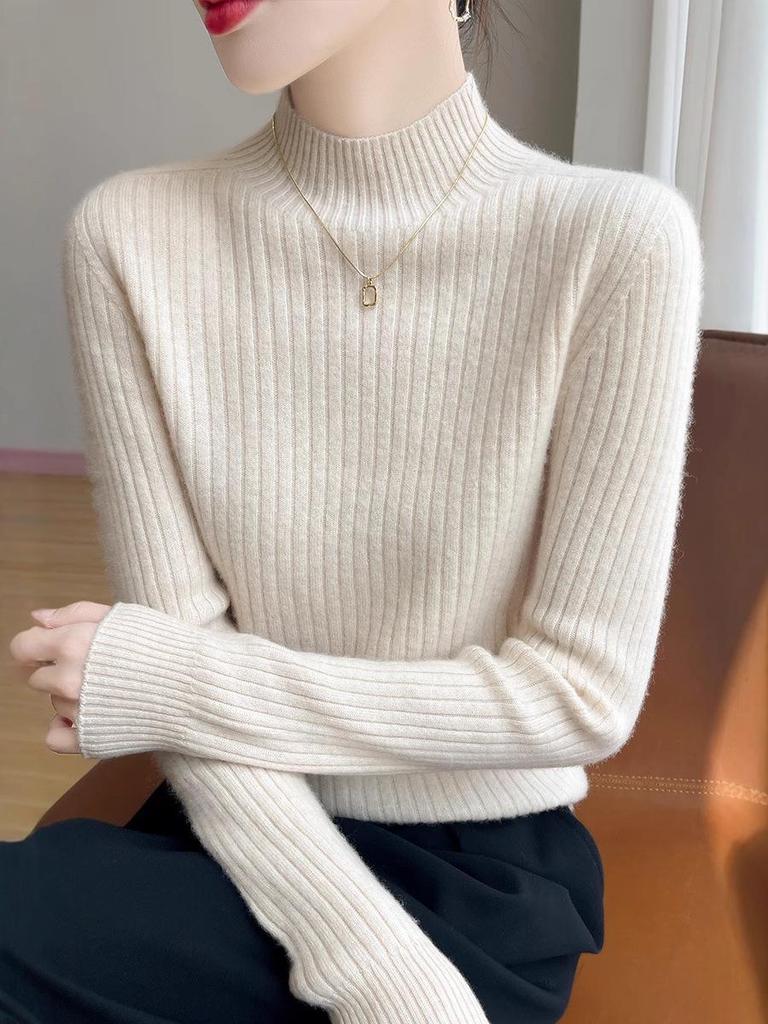 New Fall/Winter Half-High Collar Sweater - Warm, Versatile, Wrinkle-Free Knitwear