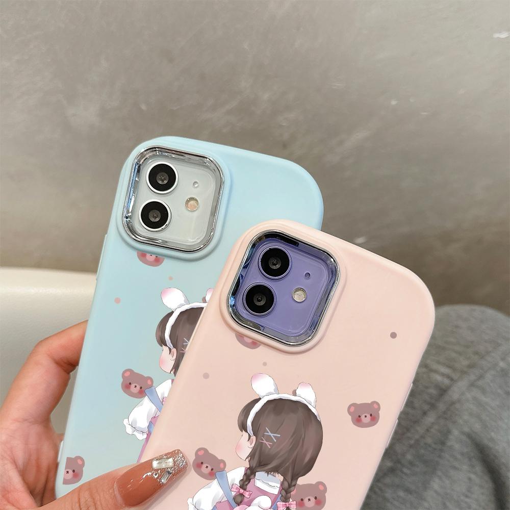 For Vivo V23 V25 V27 V29 V30 Y27S Y28 Y33S Y36 Infinix Hot30I Hot40 Tecno Spark20 Cartoon Black Cat Silver Edge Soft Liquid Silicone Protective Casing