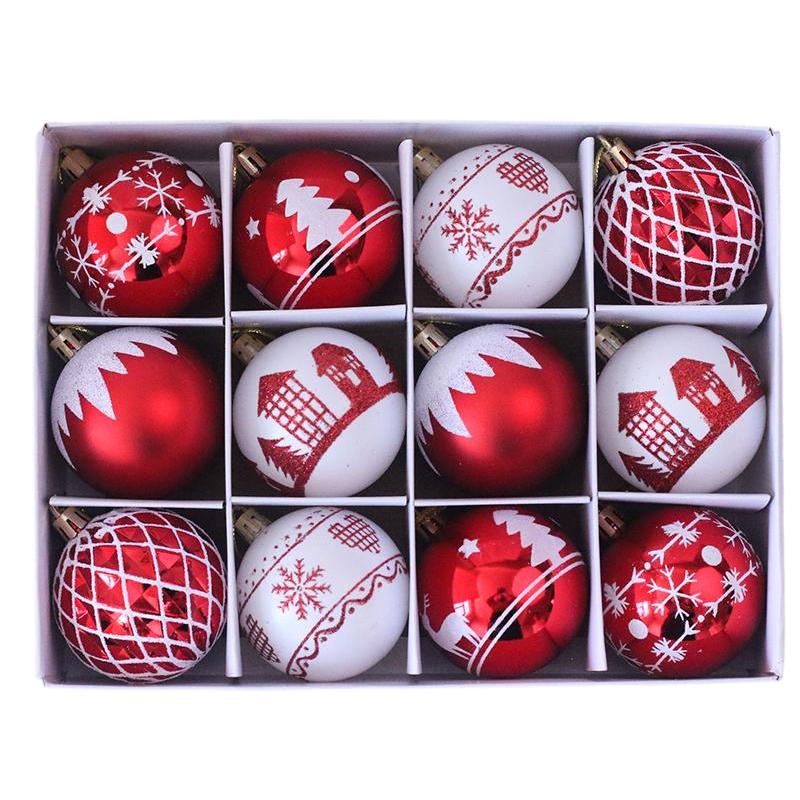 

12 шт./уп. Рождественский шар Многоразовый Украшающий вечеринку Легкий Экологически чистый пластик Праздничный Подвесной Декоративный 6 см