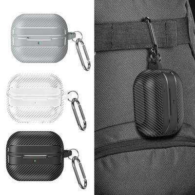 Schokbestendige oortelefoonhoes voor Samsung Galaxy Buds 3 Buds3 Cover Bag Texture Pro Carbon Fiber Sof R1V6