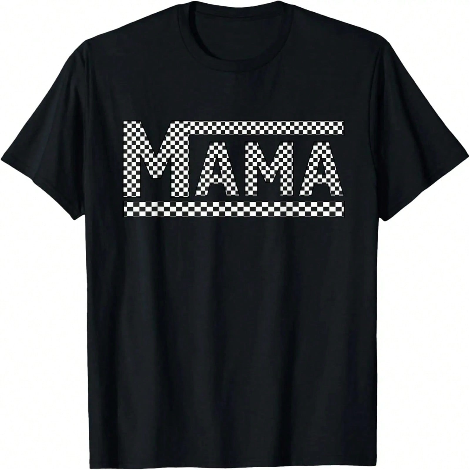 Checkered Mama White Funny Mother s Day T-Shirt S разноцветный