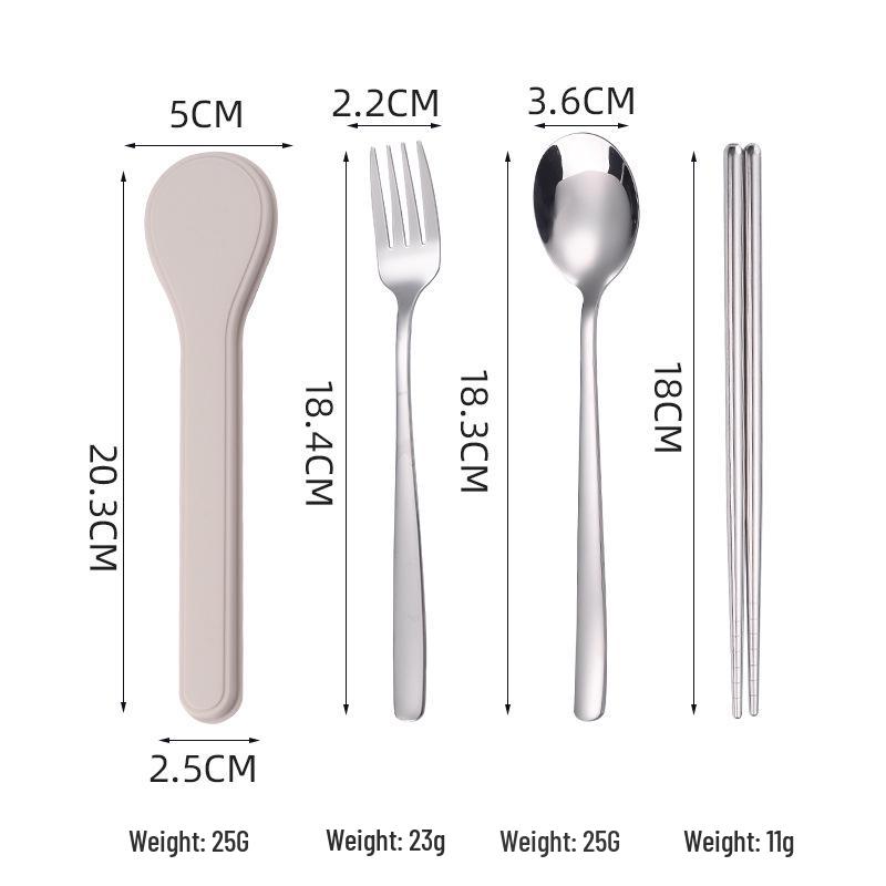 

Stainless Steel Portable Cutlery Set: Spoon, Chopsticks, and Fork for Travel and Students