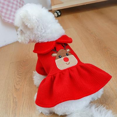 Weihnachts-Hunde-Kleid Weihnachtsmann-Hunde-Rock Weihnachts-Welpen-Kostüm Weihnachts-Outfit Hunde-Mädchen Winterkleidung Roter Rock Kapuzenpullover