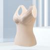 Winter-Thermoweste für Damen mit Brustpolstern, nahtloser Samt, schnelle Temperatursperre, V-Ausschnitt, schmale Passform, elastisch, ärmellos, Tanktop für Innenbekleidung