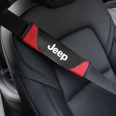 2pcs Car Safety Belt Cover Adjustable Seatbelt Shoulder Protector Pad For Grand Cherokee Wrangler Renegade JK Compass Valve