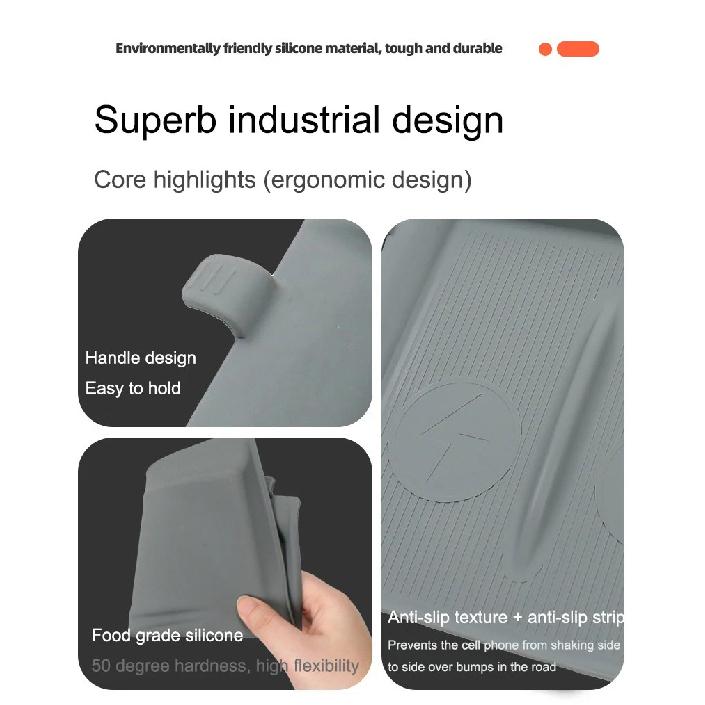 For Tesla Model Y Juniper Wireless Charging Silicone Mat Model 3 Highland Wireless Charging Food-grade Silicone Anti-slip Mat