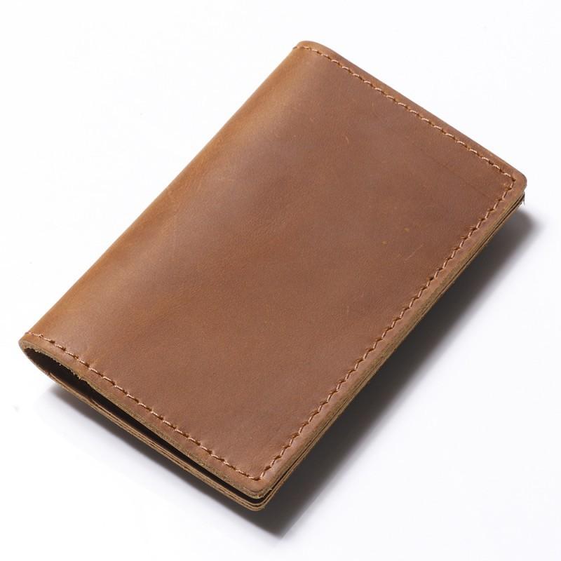 Retro Rindsleder Geldbörse Herren Crazy Horse Leder Kurzformat Obermaterial US Dollar