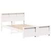 White Bed Frame with Headboard 120 x 190 cm Wood Based Material