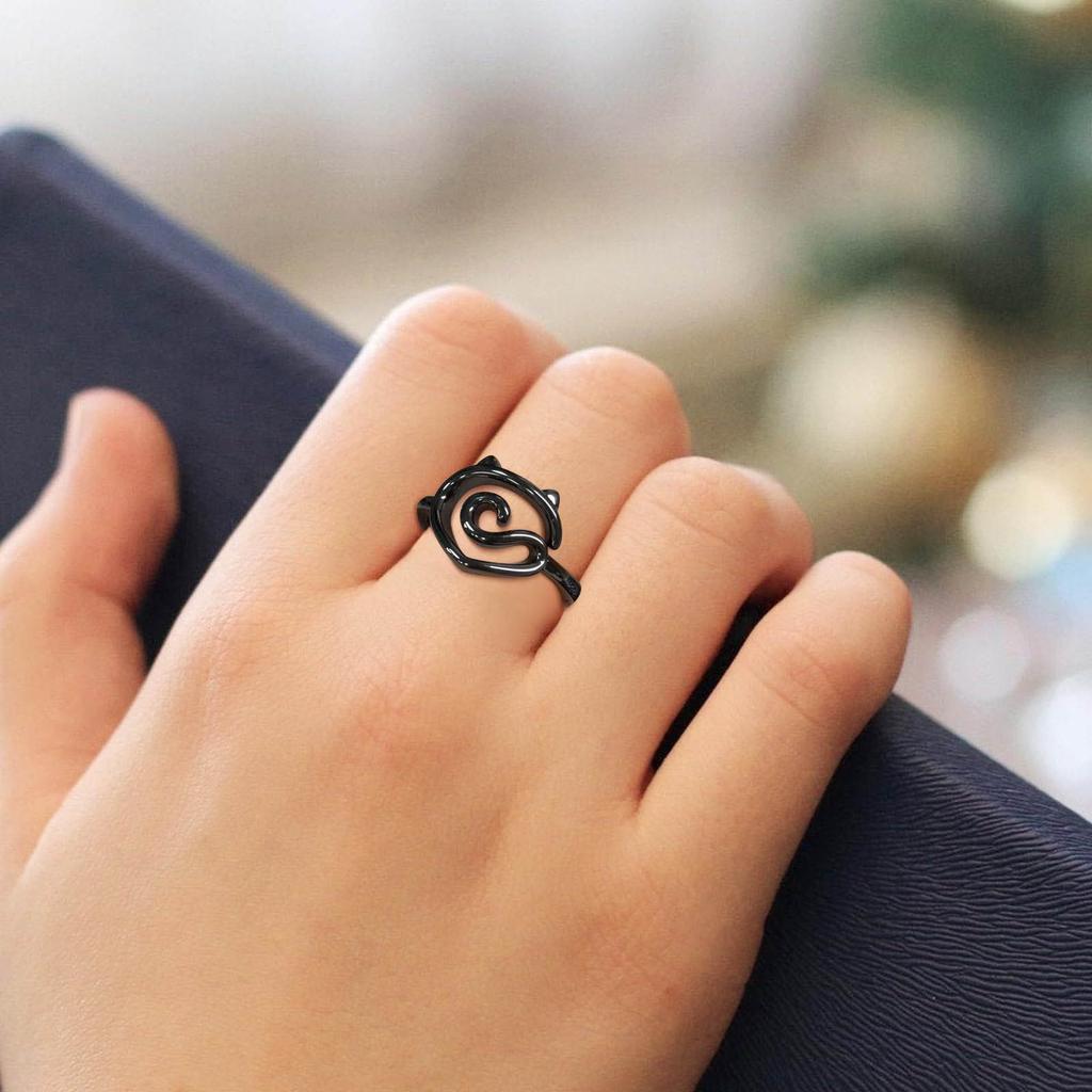 Cat Crochet Loop Rings Metal Yarn Guide Rings Fashionable Jewelry Finger Holder Fashionable Ornament for Craft Lovers