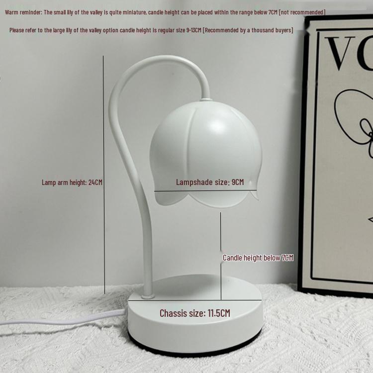 Beast Valley Lily Aroma Candle Lamp - Smokeless Wax Melting Marble Lamp for Romantic Bedroom Ambiance