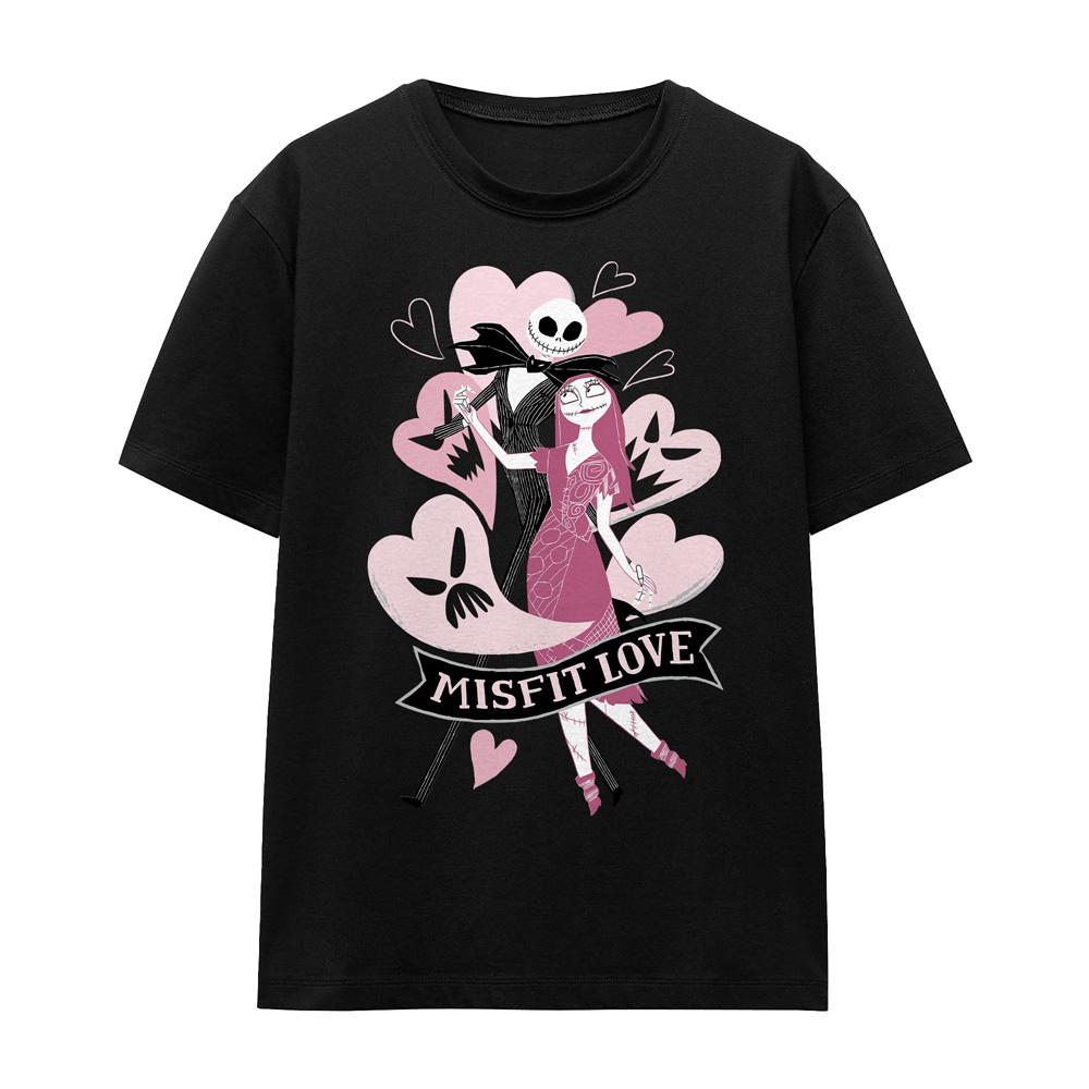 The Nightmare Before Christmas Unisex Adult Misfit Love Valentine`s Day T-Shirt