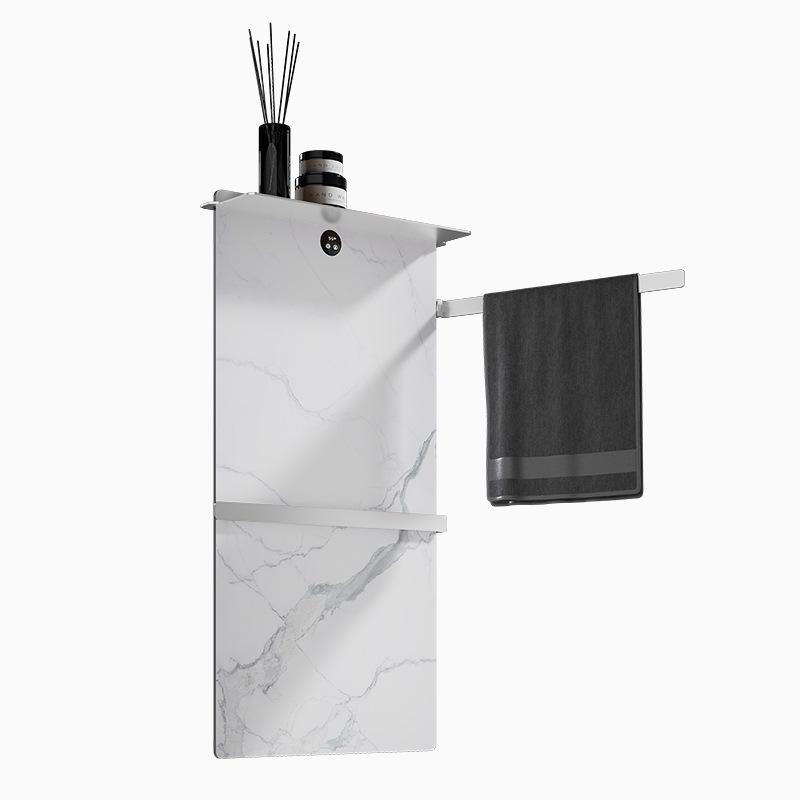 Умная роскошная полотенцесушилка с подогревом и полкой из каменной плиты: Контроль температуры в ванной и сушка одежды