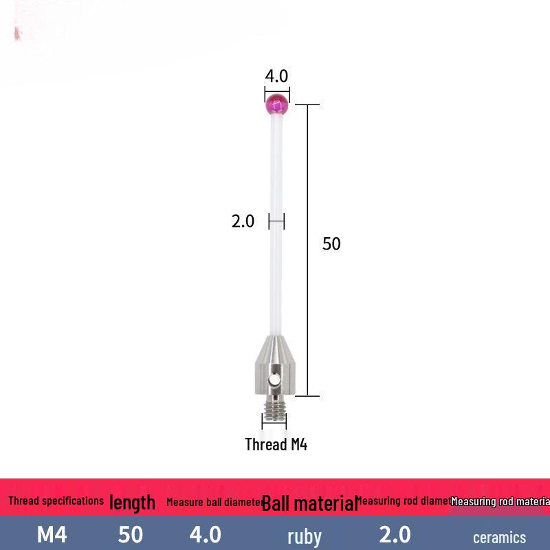 M4 Ceramic Rod Touch Probe - Jewel A-5000-3709/372