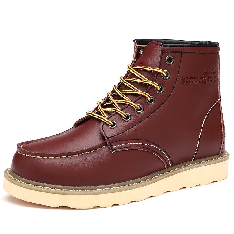 Men's Leather Martin Boots: Trendy High-Top British Style, Casual, Genuine Work Shoes for Couples