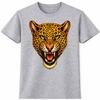 Snarling Leopard Face Fierce Big Cat Wildlife Jungle Animal Graphic T-Shirt.