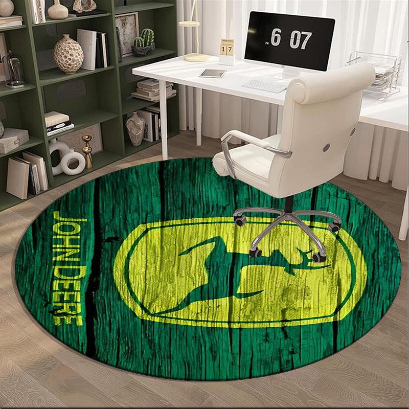 John Deere Design Round Rug for Livingroom,Bedroom, Palyroom, Chair Rug, Area Rug, Circle Carpet, Fan Christmas Gift