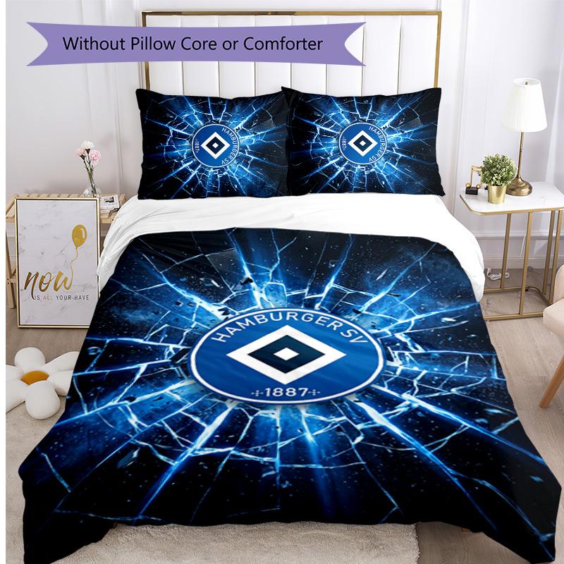 Hamburger SV Football Printed 3 Pieces Bedding Set, Comfortable Skin Friendly Bedroom Duvet Cover Set