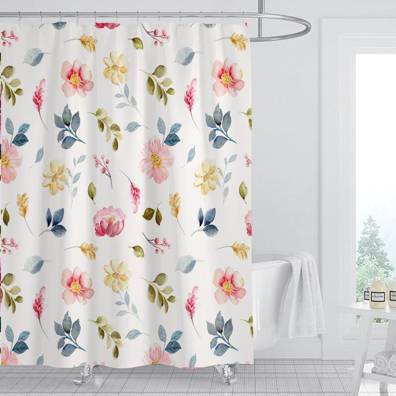 JINRUN Badezimmer verdickter wasserdichter Vorhang, schimmelfester Duschvorhang, Duschtrennwand-Vorhang, Duschvorhang, Badezimmer-Vorhang, kostenlose Perforation