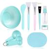 Face Mask Mixing Set Tool Kit with Plastic Silicone Brush, Measuring Stick, Spatula, Facial Sponge 10PCS, 1 Pcs