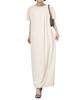 Tuck Sleeveless Dress for Women Long Dress for Ages 50s M Petite Short Sleeve Ivory [Kobe Lettuce][Mayu Collaboration] - Feminine, Maternity, Nursing,