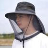 Men's Outdoor Mosquito Protection Fishing Hat with Face Shield and Bee Protection Mesh Mask.