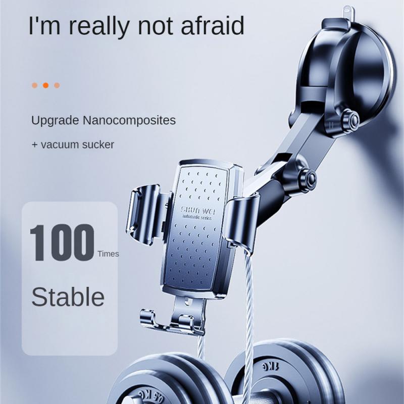 Car Phone Bracket Foldable Suction Type  Instrument Panel Fixed Gravity Induction Rotation Navigation Phone Holder Car Accessory