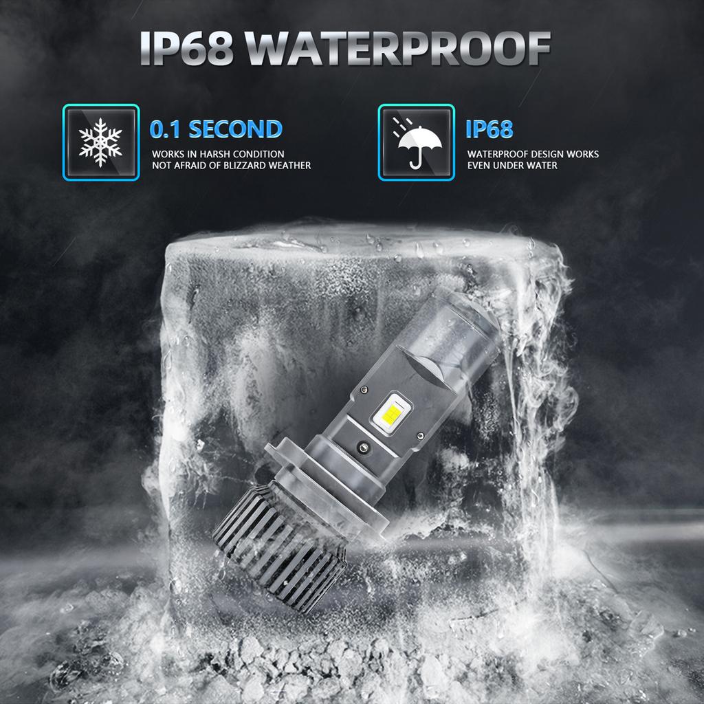 H4 LED Headlight Bulbs, 25000LM 90W Dual-Lens Super Bright LED Headlights Conversion Kit 6000K