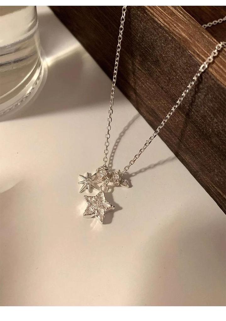 S925 Sterling Silver Star Pendant Necklace - Versatile Luxury Clavicle Jewelry for Women