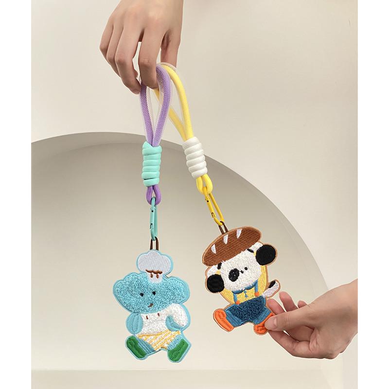 Dog Cartoon Embroidery Animal Toy Doll Keychain Bag Pendant Gift Accessories