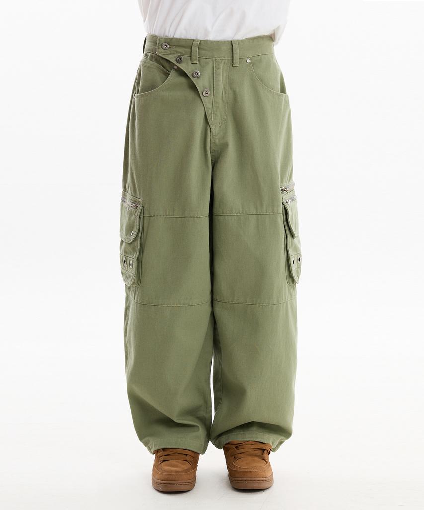 HOODHOOD Eyelet Cargo Pants Khaki