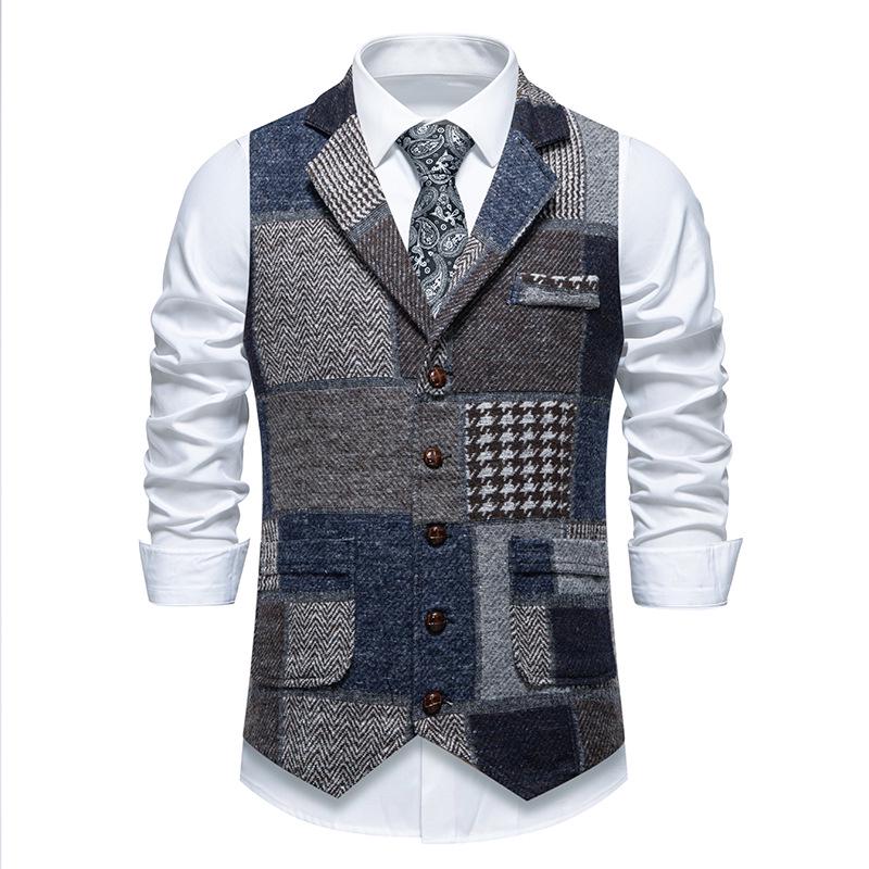 Men's European Medieval Retro V-Neck Business Casual Vest