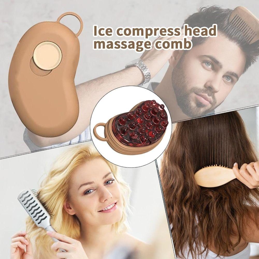 Reusable Ice Head Massage Comb Deep Massage Detachable Silicone Cooling Head Massager Portable Easy to Use