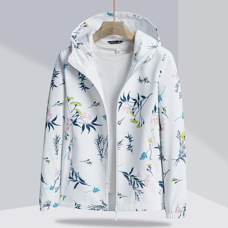 Jacket Women's Spring and Autumn Outdoor Windproof Warm Fleece Hooded Sports Sweatshirt Jacket