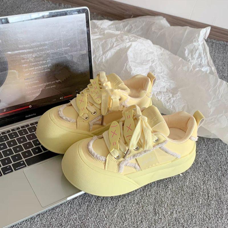 

Оригинальные дофаминовые кеды женские весенние новые универсальные туфли на платформе белые туфли нишевые туфли-хлебушки 40 жёлтый