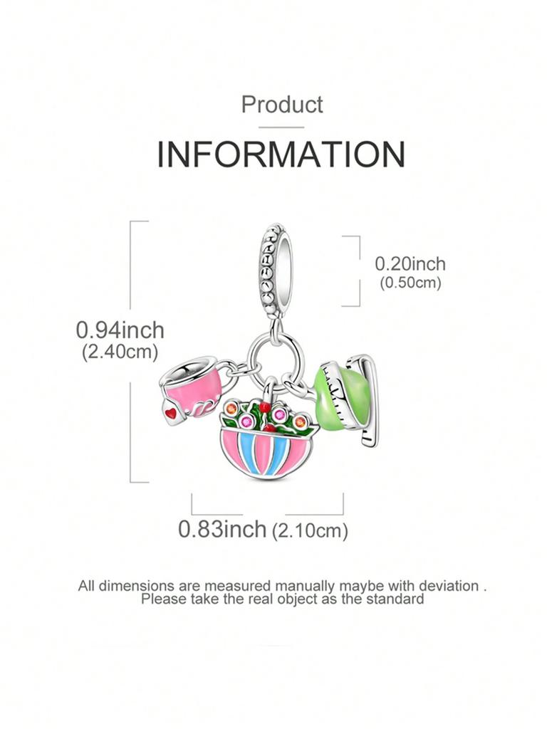 Charms Plata Copper Colors Hair Dryer Coca-Cola Hamburger Beads Pendant For Original Bracelet For Women Diy Jewelry Love Gift