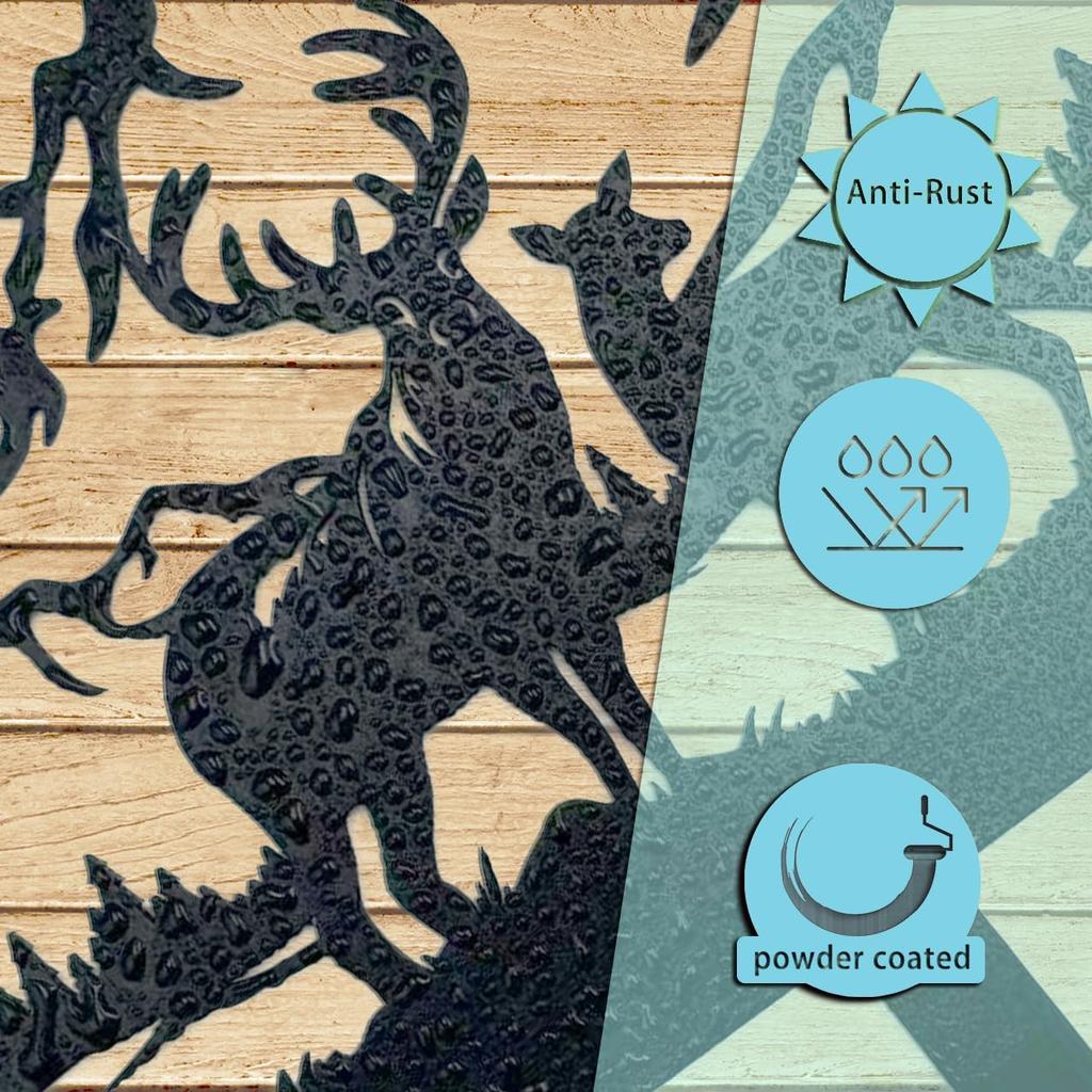 Deer Metal Key Holder for Wall, Key Holder Wall Mount, Key Rack, Key Hooks for Living Room, Hallway, Office