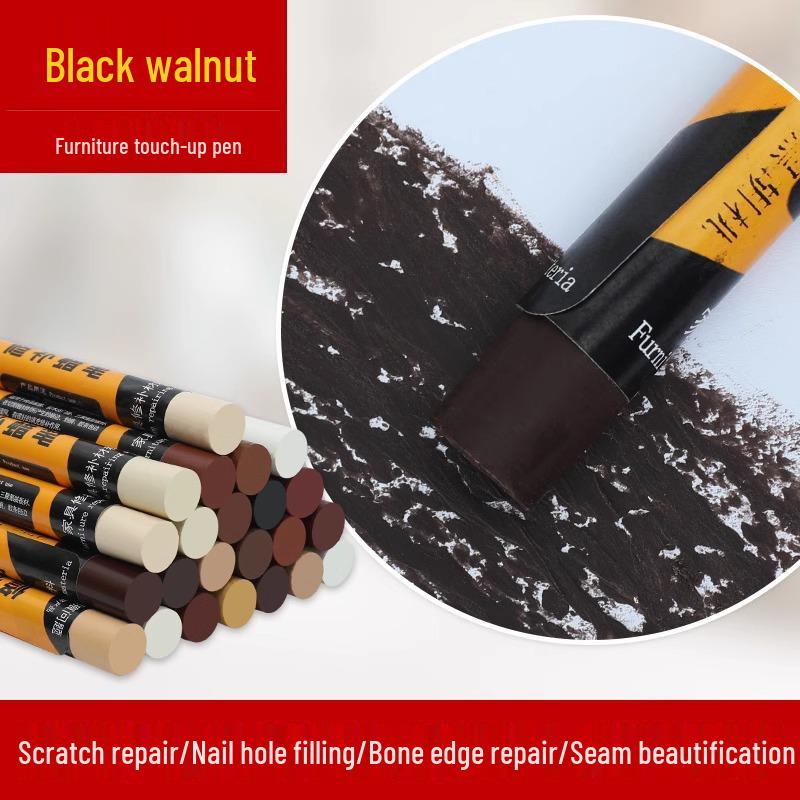 

Набір для ремонту дерев яних меблів: Олівець для підфарбовування, Ремонтний олівець, Засіб для заповнення подряпин та Фарбувальна паста