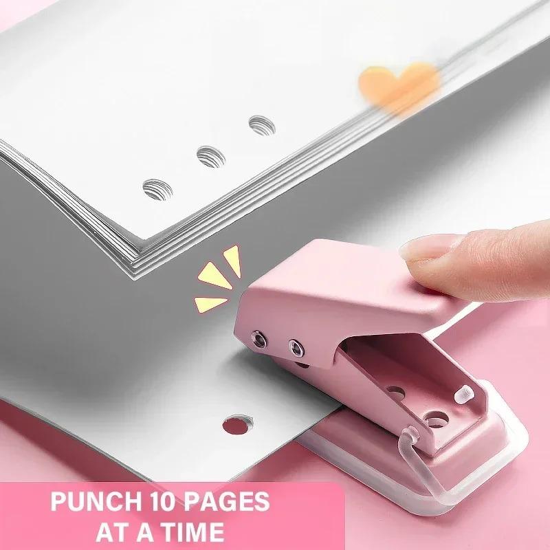 Mini Hole Punch 1 Hole Cute Paper Punch Portable Round Hole Puncher Paper Cutter Kawaii Office School Supplies Stationery Items
