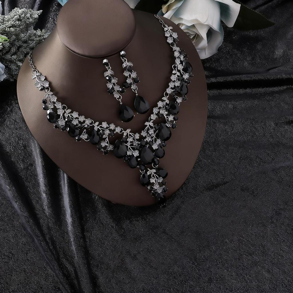 Exquisite High-End European & American Bridal Necklace Earring Set - Elegant Wedding Accessories