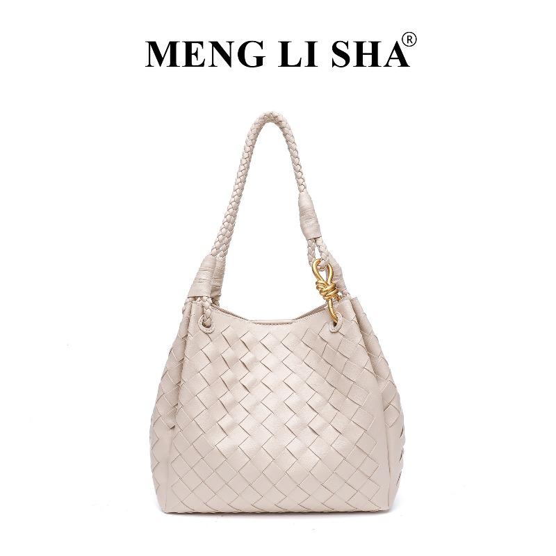 

2 New simple and versatile large-capacity parachute hand-woven bag commuter shoulder crossbody portable tote bag песочный