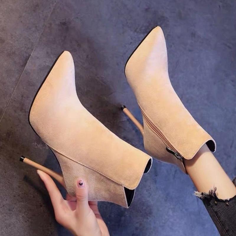 Fashion Booties Stripper Spring Autumn Suede Pole Woman Short Shoes High Quality Comfortable and Elegant Footwear Ankle Boots for Women
