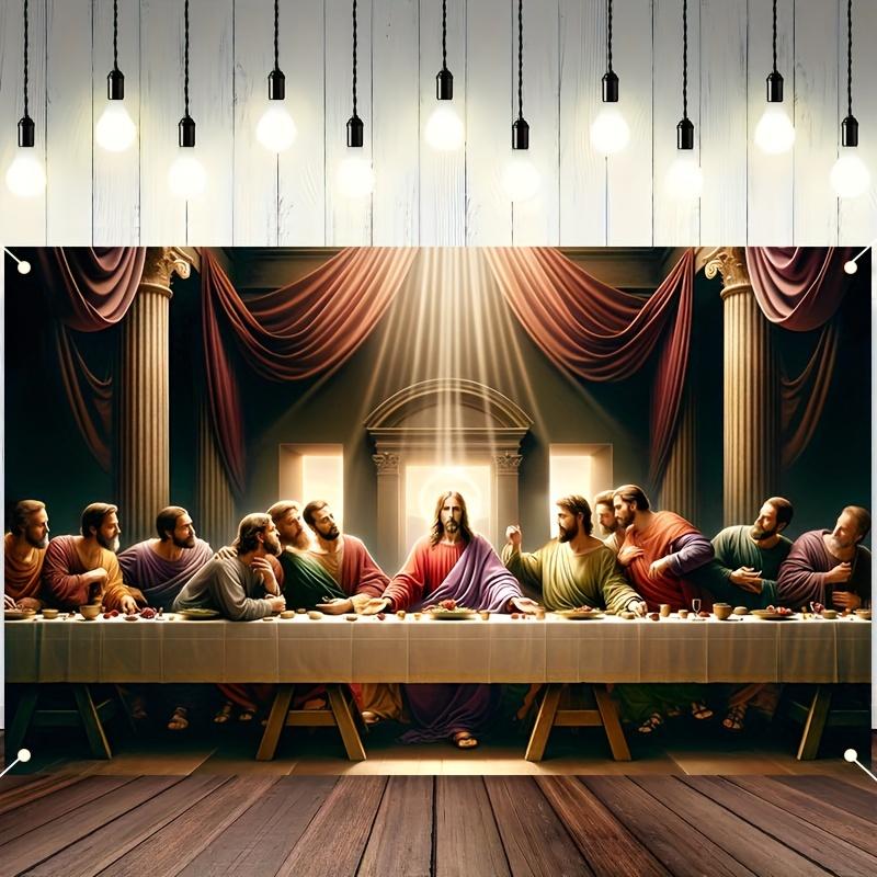 The Last Supper Tapestry Wall Hanging Jesus Christ Religious Art Fabric Poster Classic Painting Print For Living Room Bedroom