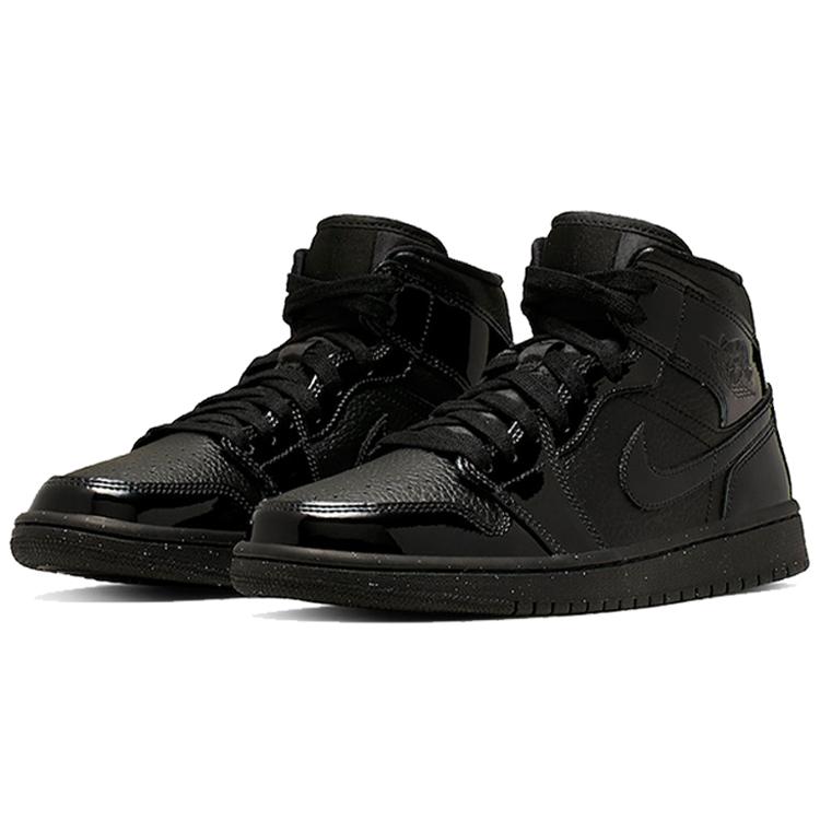 Jordan 1 Mid Patent Triple Black Women's BQ6472-003