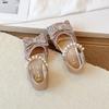 Girls' Leather Shoes  New Rhinestone Single Shoes Fashionable Girls' Bow Princess Shoes Children's Toe Cap Crystal Sandals