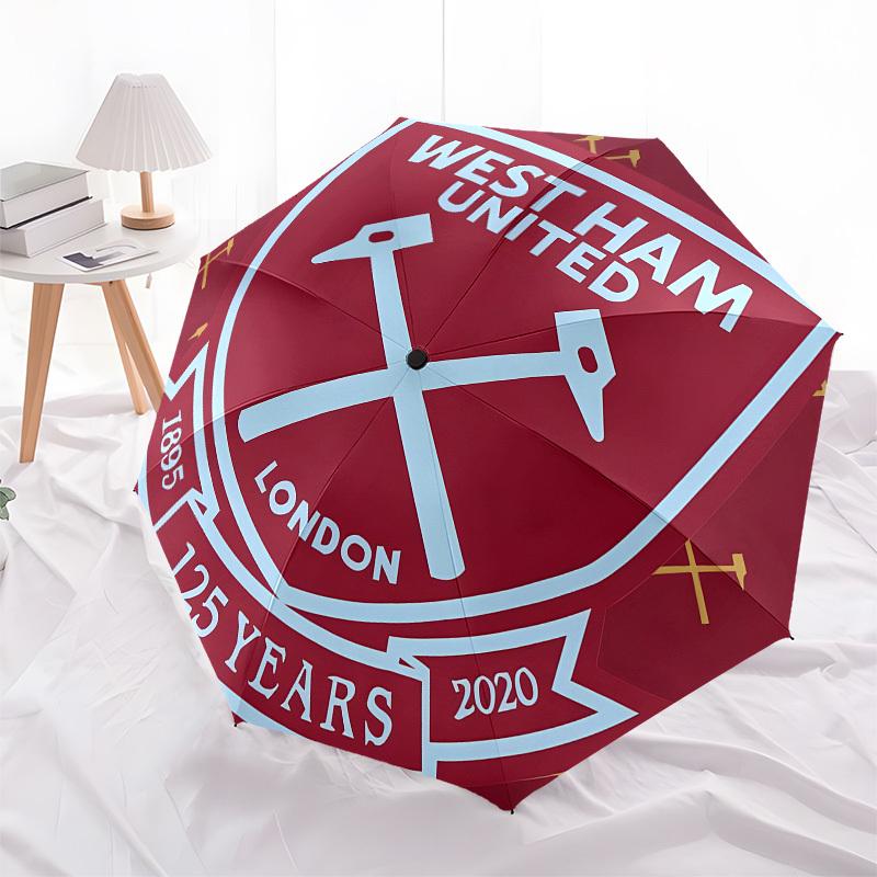 West Ham United, Automatico con Apertura e Chiusura Anniversario, Struttura a 8 Stecche Ombrello Portatile, Adatto per Uomini e Donne in Tutte le Stagioni Pe