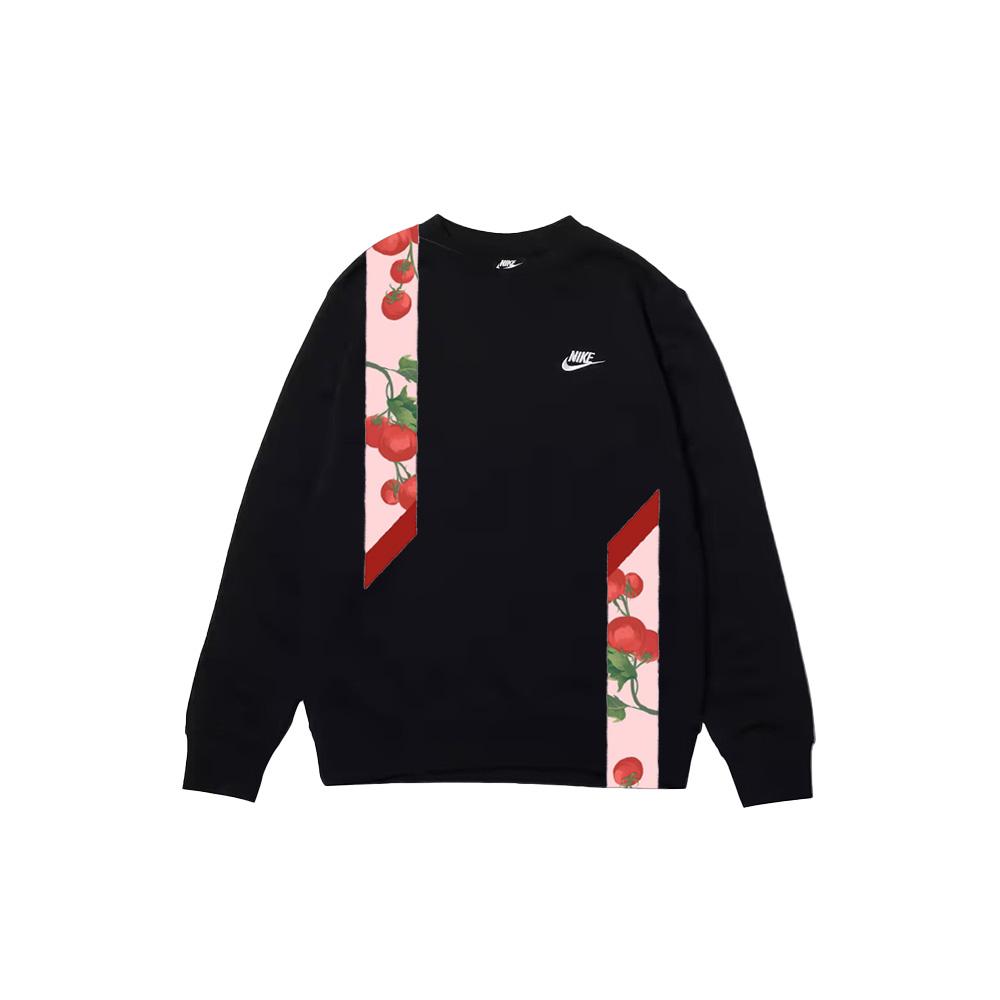 Nike Sports Outdoor Trendy Versatile Silk Floral Logo Round Neck Sweatshirt Unisex Sweatshirt Black BV2667-010(TEAM702-A13)